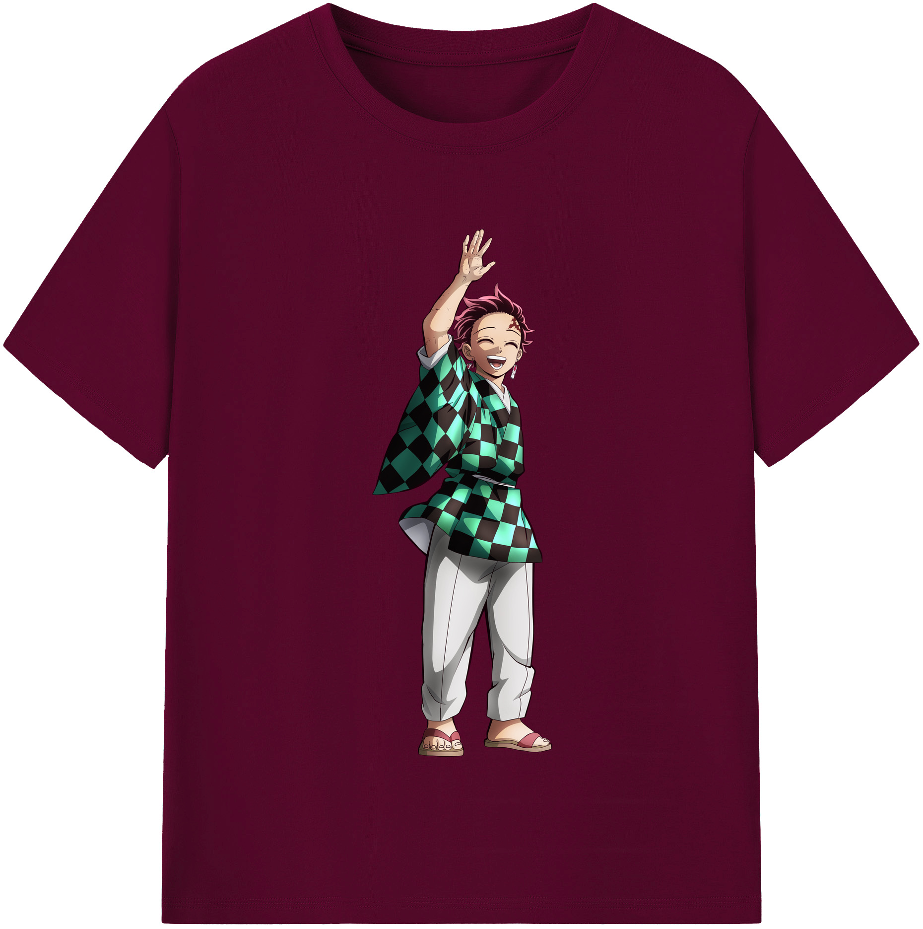 （画像用） 鬼滅の刃 竈門 炭治郎／かまど たんじろう Kamado Tanjirou レディースカジュアルプリントTシャツ（綿100％）